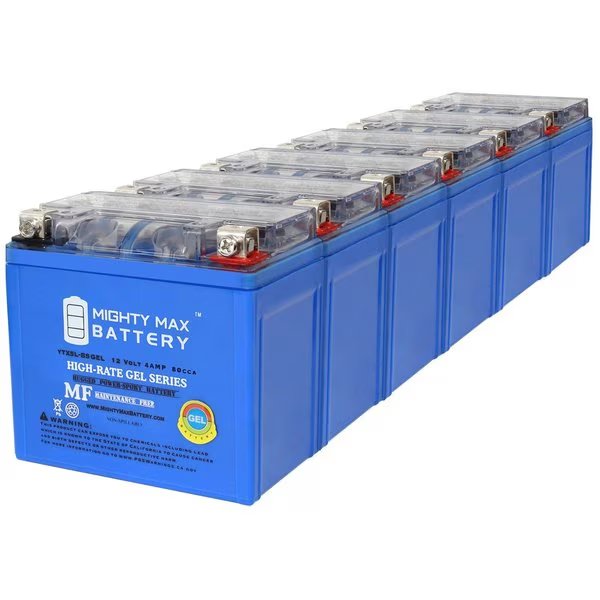 YTX5L-BSGEL 12V 4AH Replacement Battery compatible with E-Ton Beamer 50 Motorcycle - 6PK, Mighty Max Battery, Mfr#: MAX3997724